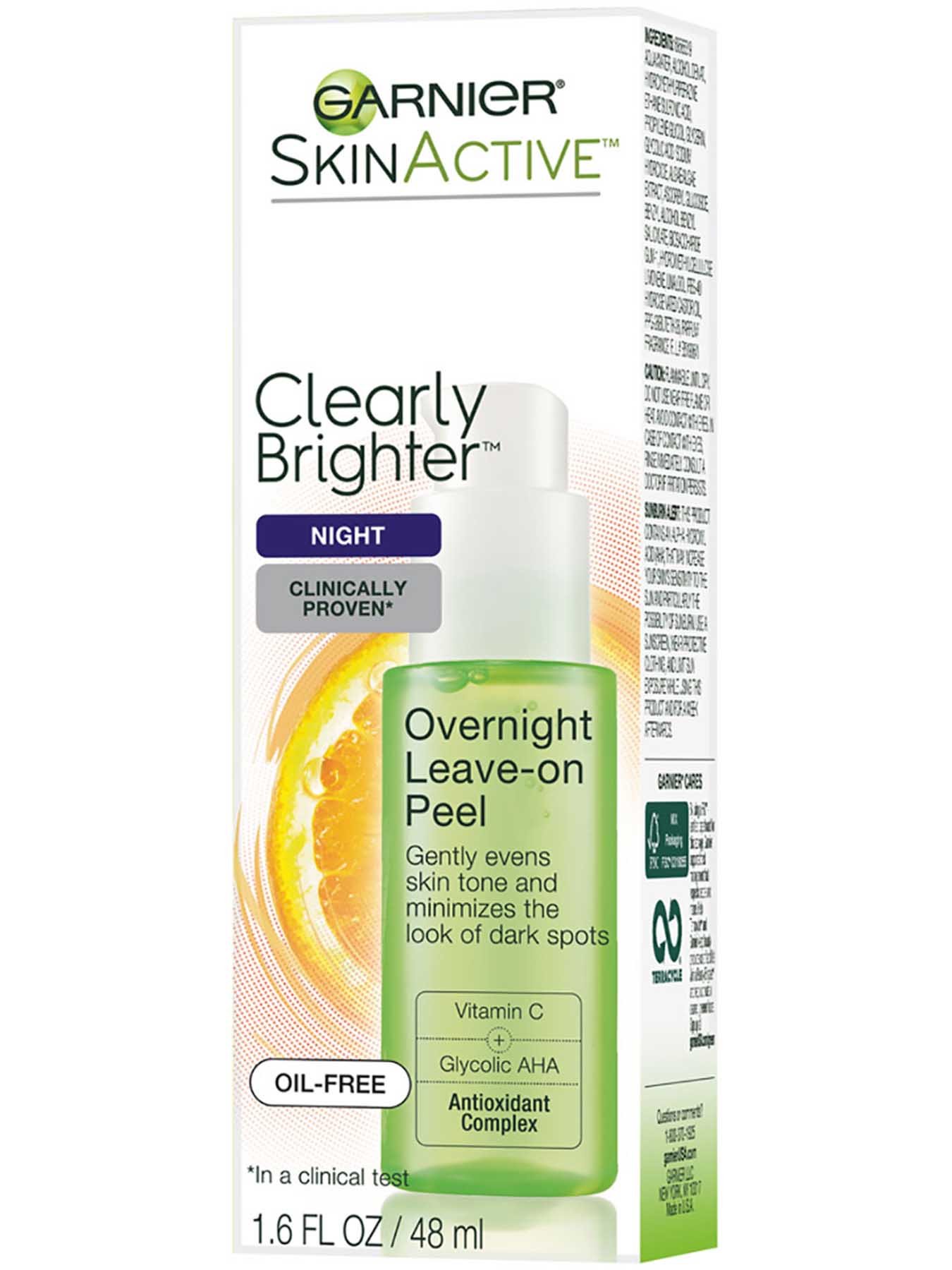 Left Side view of Clearly Brighter Overnight Leave-On Peel.
